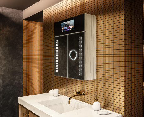Szafka łazienkowa z lustrem Smart LED - L55 Sarah 66,5 x 72cm