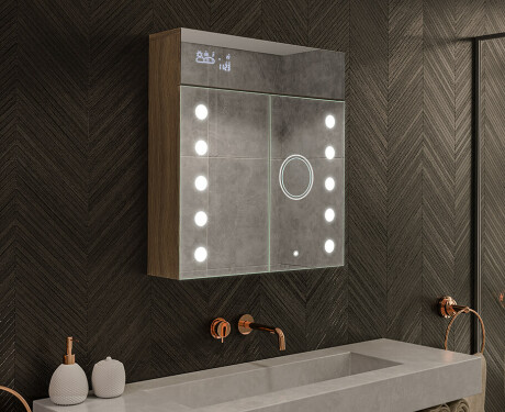 SZAFKA ŁAZIENKOWA Z LUSTREM LED - L06 EMILY 66,5 x 72cm