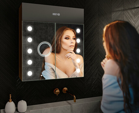 SZAFKA ŁAZIENKOWA Z LUSTREM LED - L06 EMILY 66,5 x 72cm #9
