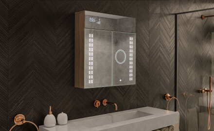 SZAFKA ŁAZIENKOWA Z LUSTREM LED - L55 EMILY 66,5 x 72cm