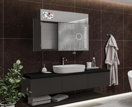 Szafka łazienkowa z lustrem Smart LED - L55 Sarah 100 x 72cm #11