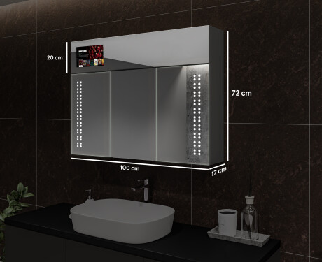 Szafka łazienkowa z lustrem Smart LED - L55 Sarah 100 x 72cm #3