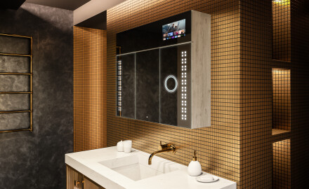 Szafka łazienkowa z lustrem Smart LED - L55 Sarah 100 x 72cm