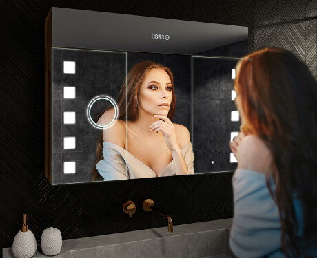 SZAFKA ŁAZIENKOWA Z LUSTREM LED - L03 EMILY 100 x 72cm #9