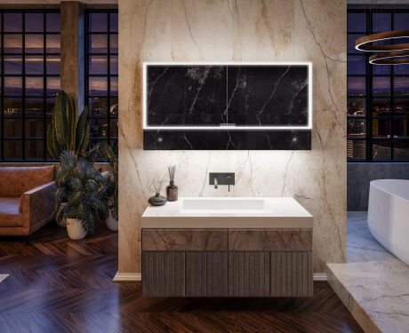 Szafka łazienkowa z Lustrem LED dwudrzwiowa Lily 100 x 72,5cm #12