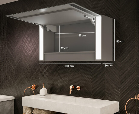 LED apgaismots spoguļskapītis Sofia 100 x 50cm #2