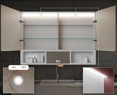 LED vannas istabas skapītis Emma - 2 durvju 100 x 72cm #5