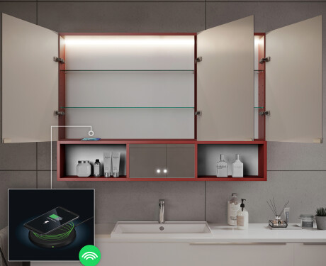 LED vannas istabas skapītis Emma - trīsdurvju 100 x 72cm #9