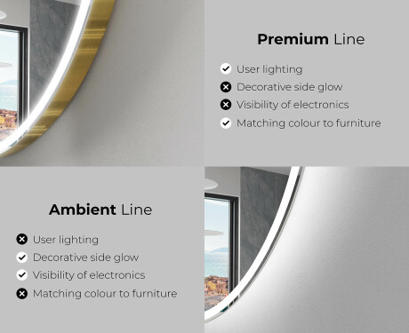 Neregulārais spogulis ar LED apgaismojumu, dekoratīvs dizains E222 #2
