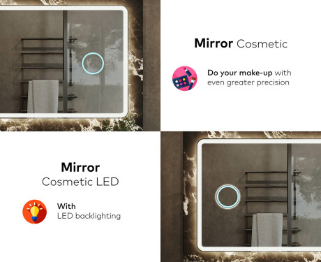 Dizainera LED vannas istabas spogulis ar aizmugurējo apgaismojumu L141 #8