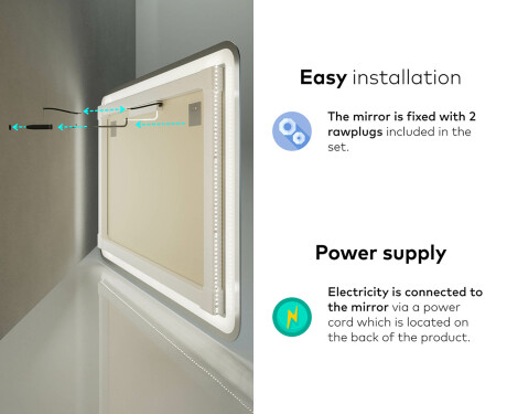 Dizainera LED vannas istabas spogulis ar aizmugurējo apgaismojumu L143 #10
