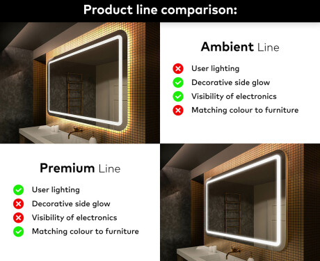 Dizainera LED vannas istabas spogulis ar aizmugurējo apgaismojumu L143 #2