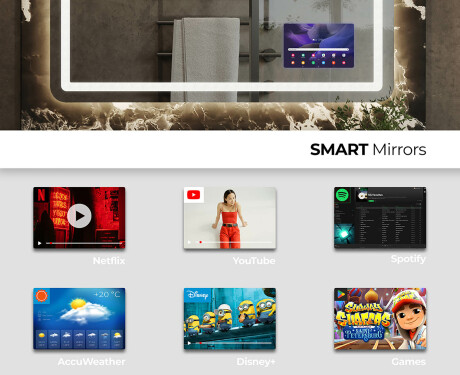 Dizainera LED vannas istabas spogulis ar aizmugurējo apgaismojumu L143 #3