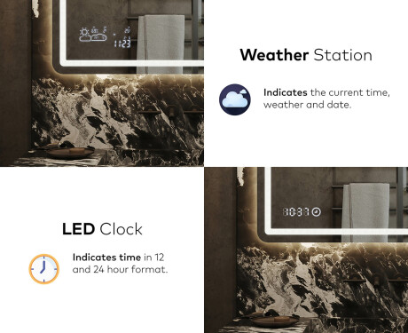 Dizainera LED vannas istabas spogulis ar aizmugurējo apgaismojumu L143 #7