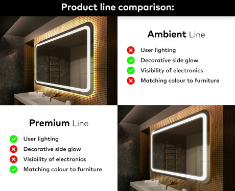 Dizainera LED vannas istabas spogulis ar aizmugurējo apgaismojumu L147 #2